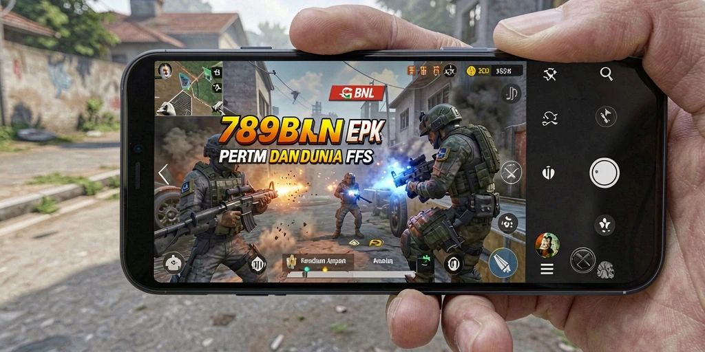 Screenshot menunjukkan aksi mendebarkan di dalam gameplay FPS 789BNL.