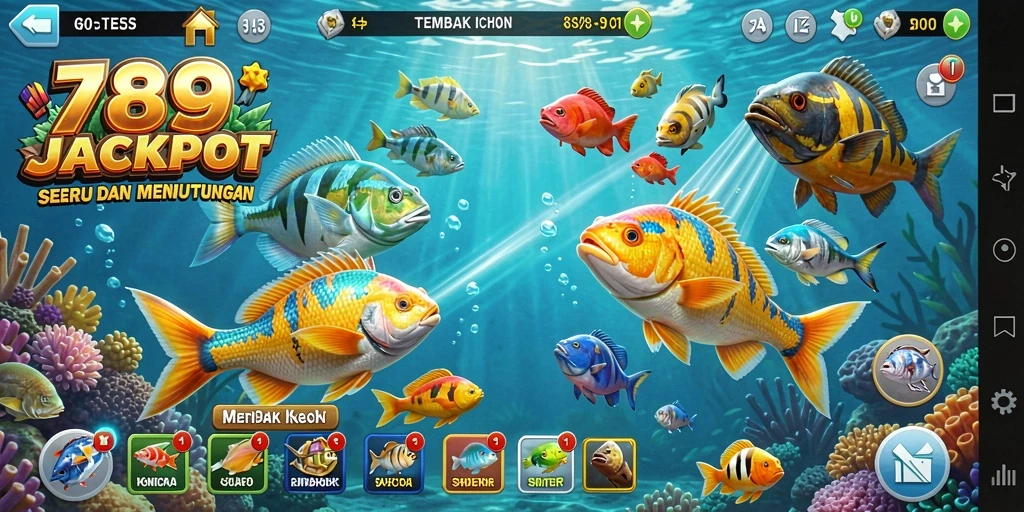 Gameplay seru Tembak Ikan di 789JACKPOT yang menampilkan aksi menembak ikan.