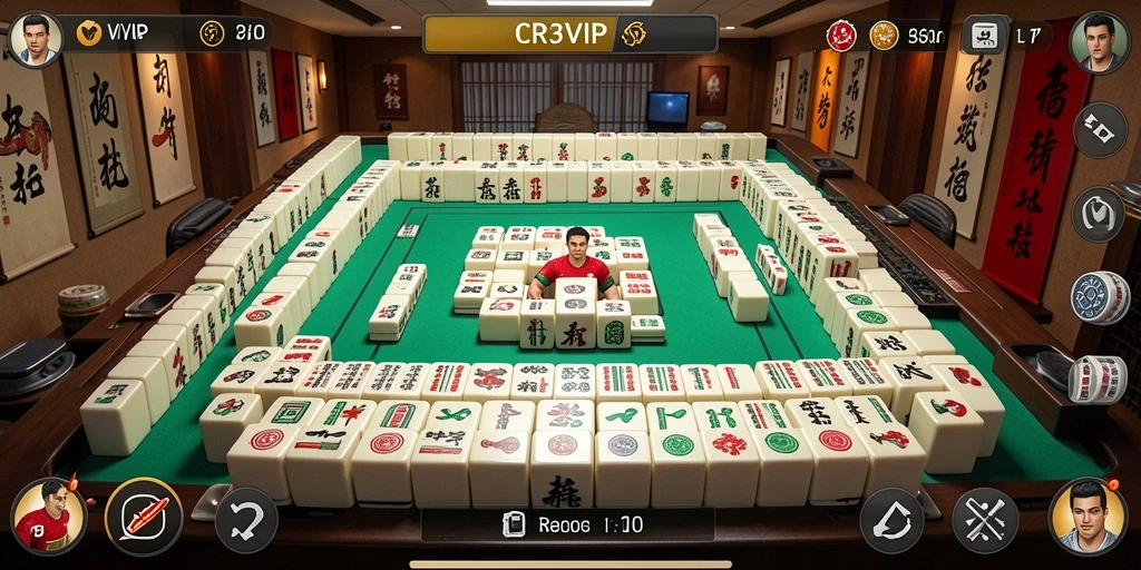 Tampilan gameplay seru dari CR7VIP yang menunjukkan tantangan Mahjong.