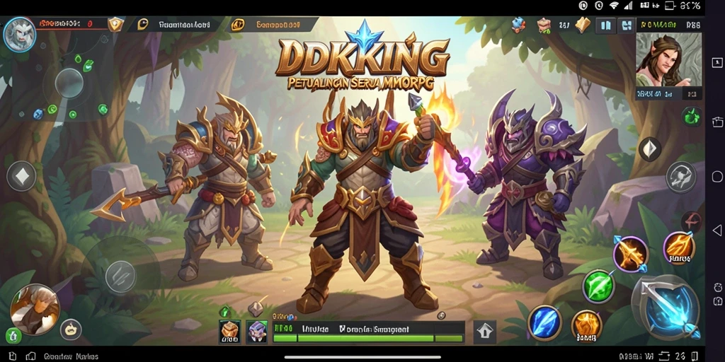 Tampilan dinamis dari gameplay seru IDRKING dalam dunia MMORPG.
