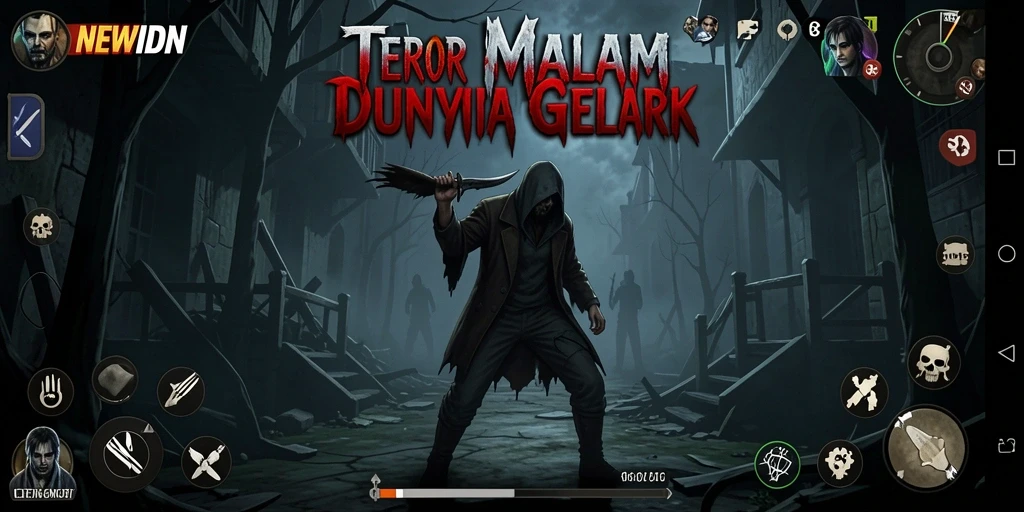 Screenshot gameplay NEWIDN dengan suasana Horror yang mencekam.