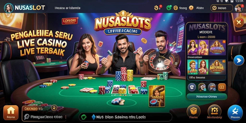 Tampilan menarik dari gameplay Live Casino NUSASLOTS yang menegangkan.