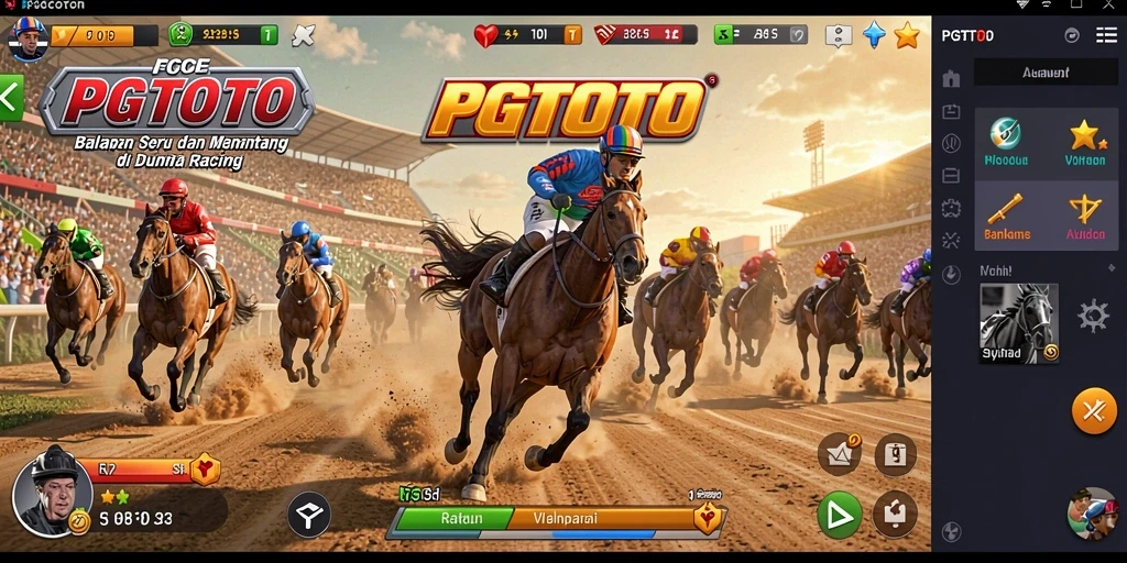 Tampilan gameplay PGTOTO dengan mobil balap di lintasan.