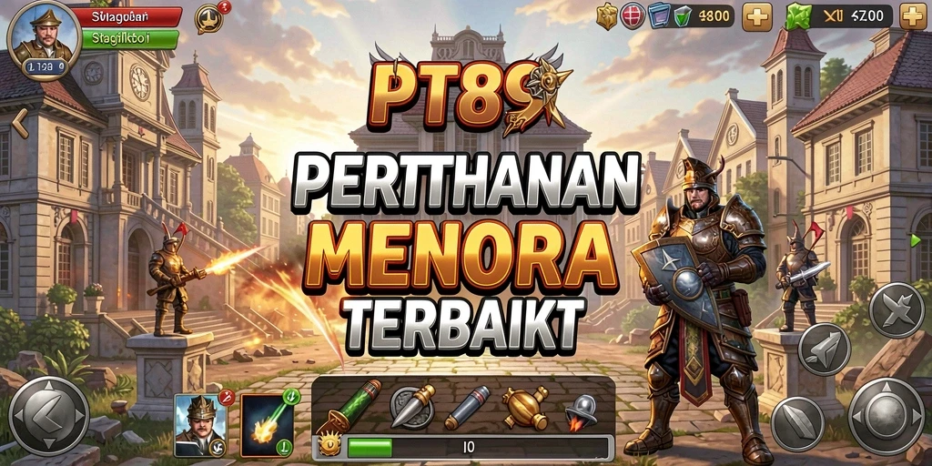 Screenshot utama PT89 menampilkan aksi seru dalam game Tower Defense.