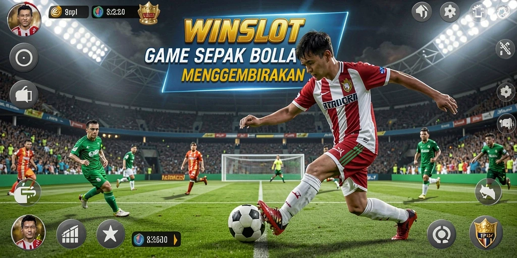 Screenshot gameplay <strong>WINSLOT</strong> menampilkan pertandingan sepak bola yang seru dan menggembirakan.