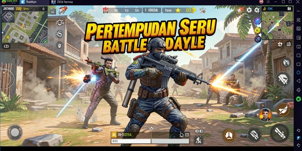 Tampilan seru gameplay ZK988 dengan pertarungan intens antar pemain.